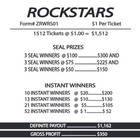 Rockstars 1 Point 350p 1512 Pull Tabs Cards All Holds Win Celebrity Party Game
