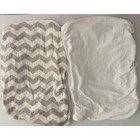 Plush Changing Pad Covers Set Of 2 Grey Chevron   White Soft Minky Bassinet