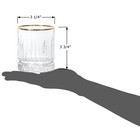 Set Of 4 Double Old-fashioned Whiskey 11 Oz  Lowball Rocks Glasses With Gold Rim