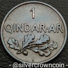 Albania          Shqipni 1 Qindar Ar 1935 R  Km 14  Bronze One Cent Coin  Zog I 