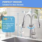 Brushed Nickel Kitchen Faucet W  Pull Out Sprayer Single Handle For Rv Farmhouse