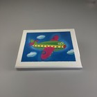 Airplane Plane Wall Plaque Kids Art Decor White Wood Childs Rm Nursery 20 X 16