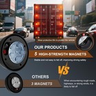 4pcs Magnetic Amber Led Hazard Warning Light Usb Recharge Vehicle Emergency Lamp