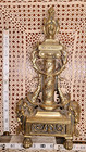 Antique Ornate French Style Brass Fireplace Andiron 14   single 