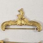 Brass Metal Ornate Bell Pull Hardware Needlepoint Tapestry Hanger Lot Of 2_aj