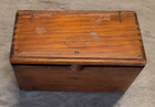 Antique Oak Sewing Machine Dovetail Wood Puzzle Box With Attachments