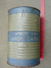 Vintage Antique Large Union Carbide Miners Lamp Empty Tin Can W  Lid Coal Miner