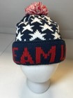 Olympic Apparel Team Usa Ski Hat Winter Games Red White Blue Beanie Pom Nwot