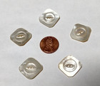 Vintage Buttons Set Of Five Square-shaped  Mother-of-pearl Fish-eye  Two-hole