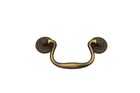 Antique Furniture Drawer Pull Swan Neck Early American Cabinet Pull Solid Brass