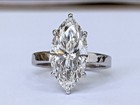 5 09 Ct Lab-grown Marquise Diamond Solitaire 14k White Gold Ring Size 6 75 Igi