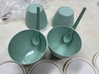 Tupperware Refrigerator Bowls With Hang On Spoons - Set Of 4 - New