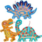 Montessori Toy For Toddlers 3-pack Wooden Magnetic Maze Dinosaur Puzzle Gift