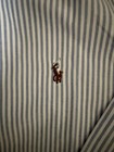 Polo Ralph Lauren Custom Slim Fit Blue white Stripe Button-down Cotton Shirt L
