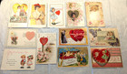 Vtg Antique Postcards Lot Of 12 Valentines Early 1900s Kids Cupid Love Letters M