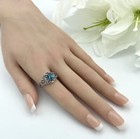 Genuine London Blue Topaz 925 Sterling Silver Victorian Style Ring           849
