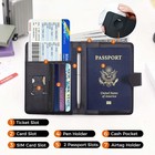 Premium Leather Passport Holder Covers Case  Waterproof Rfid Blocking Travel    