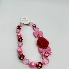 Costume Jewelry Set Of 2 Necklaces Kids Pink Gold Cute Large Beads Dress Up New