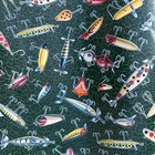 5 Lbs fishing Lures Vintage Department Store Wrapping Paper Roll 24    Partial 