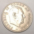 1961 Denmark Danish 5 Kroner Crowned Arms Coin Vf 