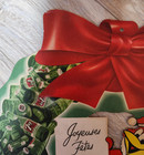 Vtg 7up Wreath Santa Christmas Cardboard Sign Advertisement French Double Side