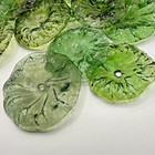 Lot Of 20 Antique Green Hand-blown Rosettes Crystal Chandelier Lamp Parts 2 