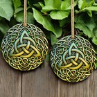 Trinity Knot Ornament     Celtic Christmas Decor Ceramic Irish Holiday Gift