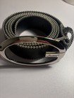 Guess Women   s Studded Wide Belt 2x Plus Black silver Oval Buckle