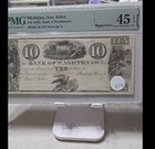 Pmg 45 Epq 1830s  10 Bank Of Washtenaw Ann Arbor Mi Obsolete Bank Note Michigan