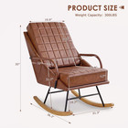 Rocking Chair Nursery  Over Size Leather Glider Rocker With High Backrest  Uphol