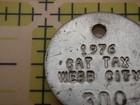 Vintage 1976 Webb City Missouri Cat Tax Token License Tag Exceedingly Rare  300