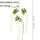 Hanging Faux Pink Wisteria Wedding Floral Decor - 24 Pcs  72 Branches Total