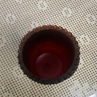 Red Glass Hobnail Textured Cylindrical Votive tea Light Candle Holder  1 Pack