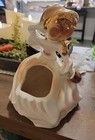 Vintage  Lady Planter Vase Southern Belle Woman Figurine  