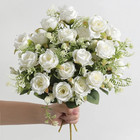 5 Heads Artificial Rose Bouquet For Home  Wedding   Party Decor