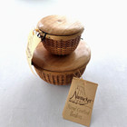 Lot Of 2 Nantucket Baskets 5    3  Hand Crafted Woven Wood Top Mini Storage