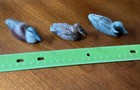 Three  3  Vintage Carved Wooden Hand Painted Miniature Duck Decoys