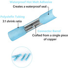 100pcs Blue Heat Shrink Butt Connectors Crimp Wire Terminals Awg 16-14 Gauge Us