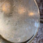 Vintage Brass Bed Warmer With Wood Handle  changing Horses  Etching On Lid