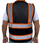 Super Duty Black Mesh High Visibility Safety Vest   Class 3  Type R