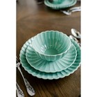 The Pioneer Woman Colette Scallop Green 12-piece Stoneware Dinnerware Set
