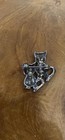 Vintage  925 Sterling Cat Brooch Pin With Blue Eyes