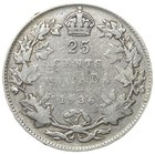 1936 Canada 25 Cents Silver Coin  low Mintage 