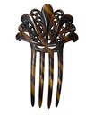 Bakelite Hair Comb 1900s To 1920s Brown Vintage Lacey Design Bin3