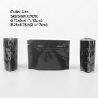 Many Sizes Glossy Black Foil Mylar Stand Up Zip Seal Pouch Bag W  Tear Notches