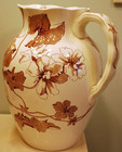 Antique  beta  Victorian Water Pitcher Furnivals Ironstone Transferware Pottery