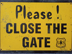 Vintage National Forest Service Metal Sign  please  Close The Gate  Usfs 2 Sided