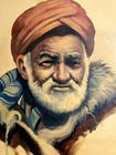 Vintage Man Portrait Signed Kazarian Hand Painted Oil On Canvas Art Gallery Iran