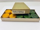 30pc Vintage Crisloid Bakelite Backgammon Set  Emerald And Butterscotch