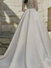 2024 Satin Detachable Train Wedding Removable Skirt For Dresses Bridal Overskirt